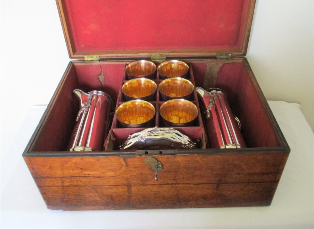 Fantastic Boxed Old Sheffield Plated Communion Set c1840 View XXI