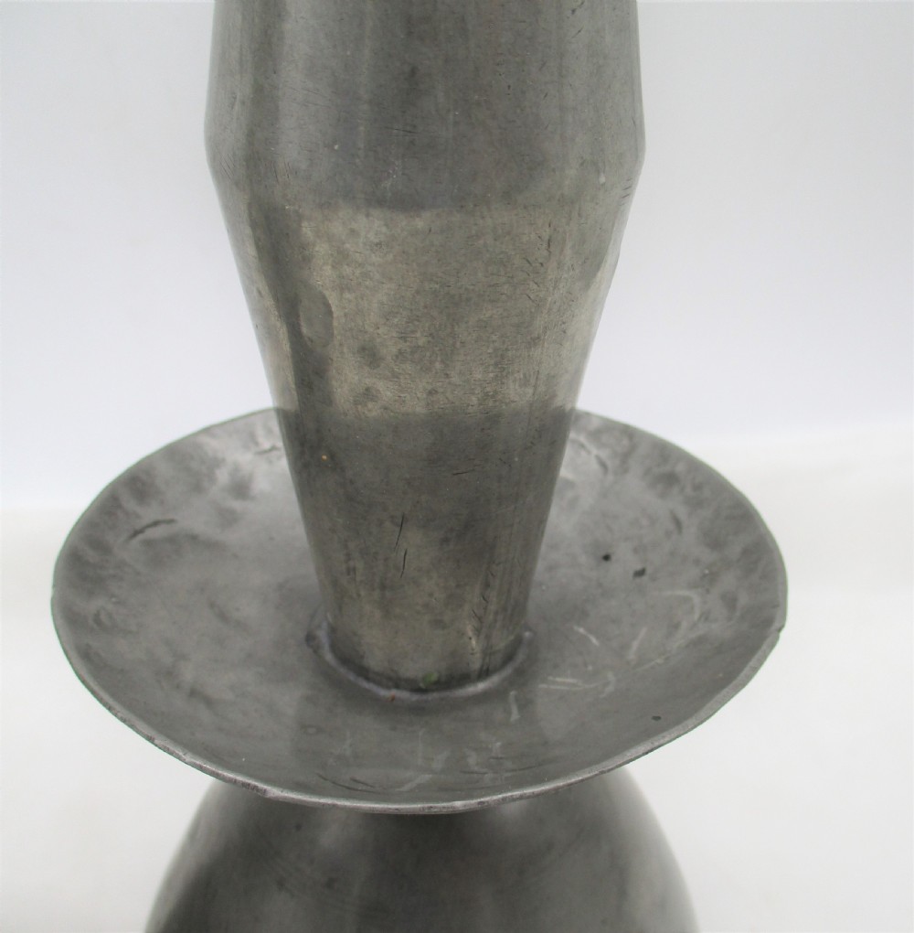 Rare Pair of Early 19th Century Pewter Candlesticks - Crested View VII