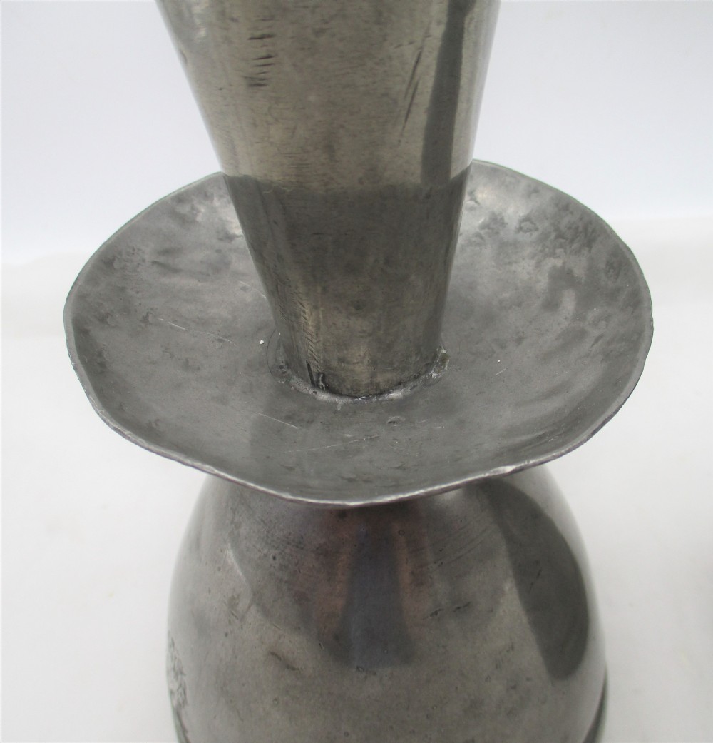 Rare Pair of Early 19th Century Pewter Candlesticks - Crested View X