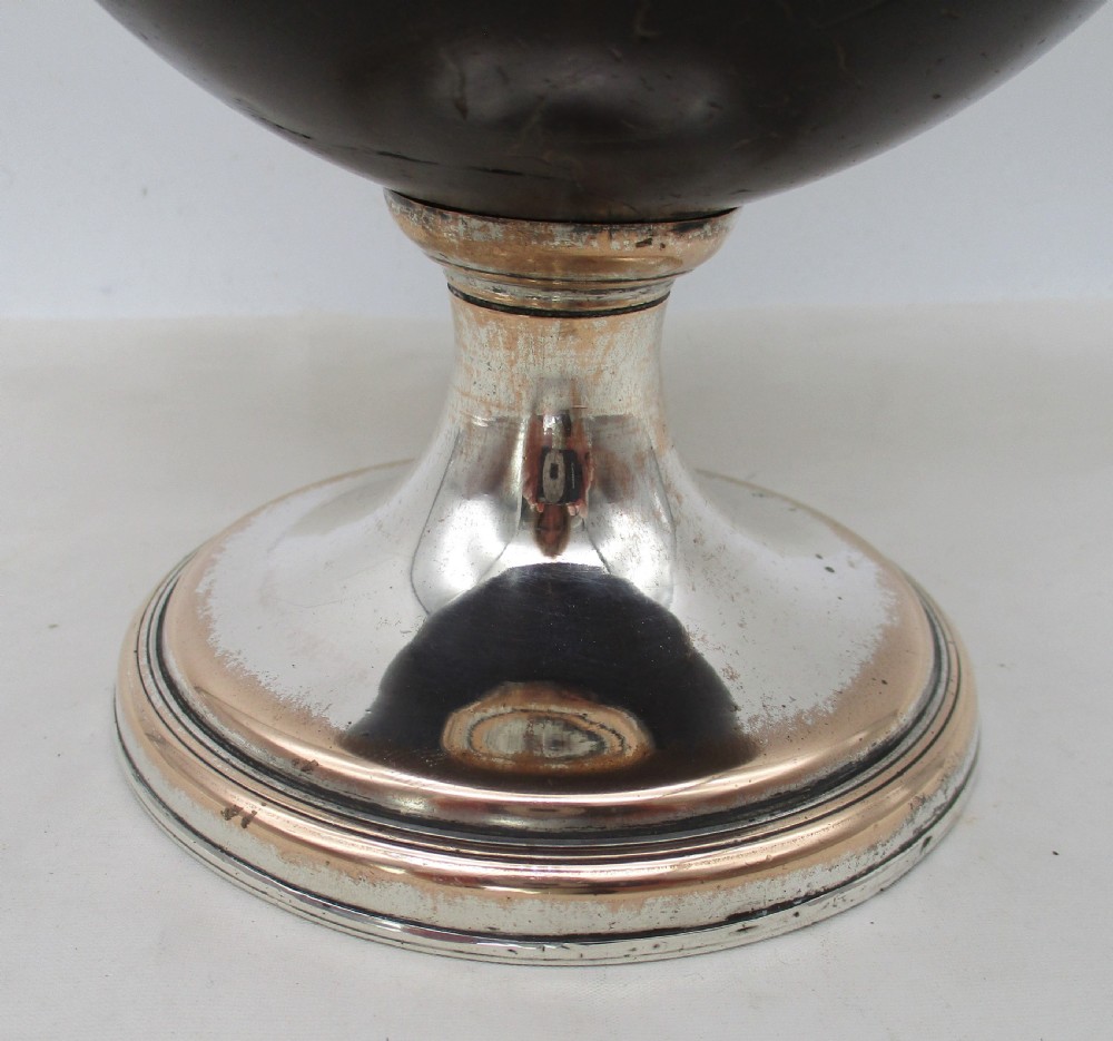Rare 18th Century Old Sheffield Plated Coconut Cup View III