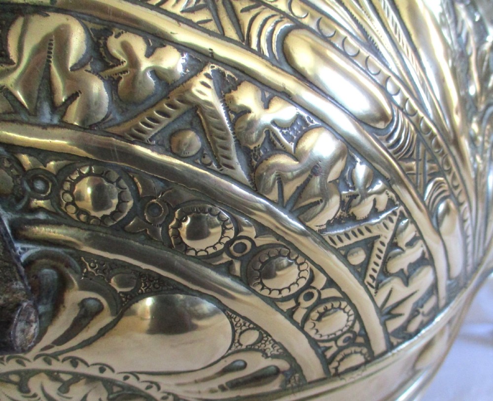 Rare 18th Century Brass Fire Guard / Curfew View III