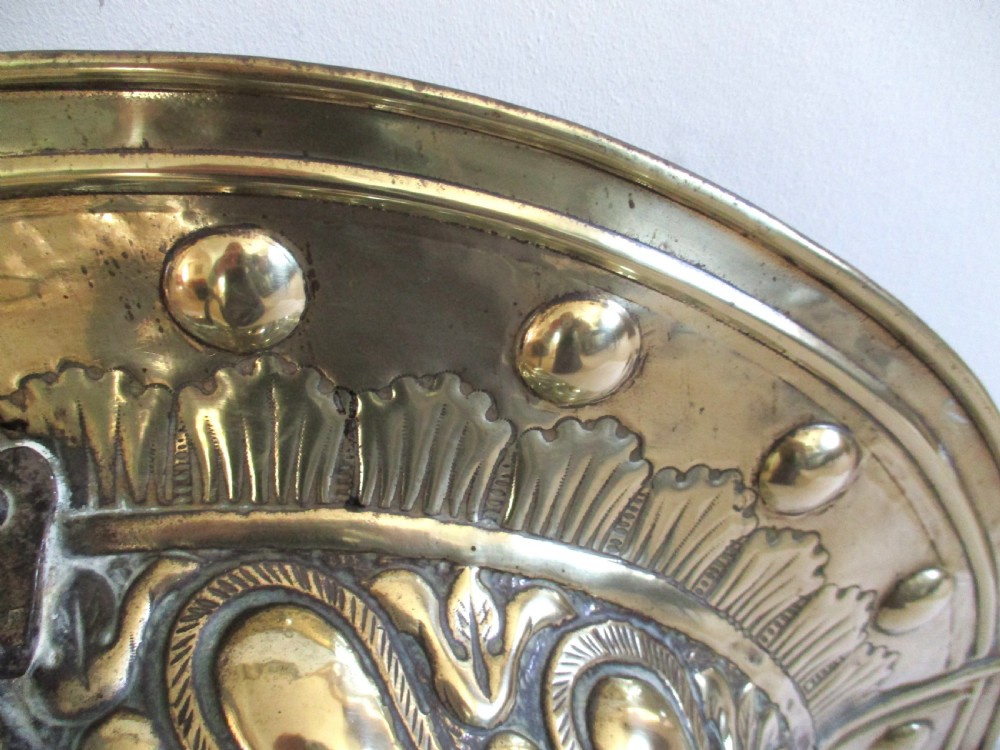Rare 18th Century Brass Fire Guard / Curfew View V