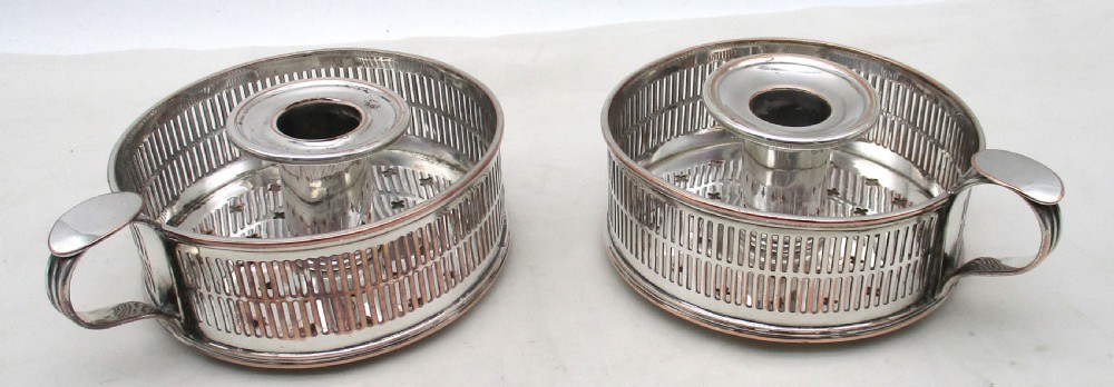 Pair of Old Sheffield Plated Chamber Candlesticks View II