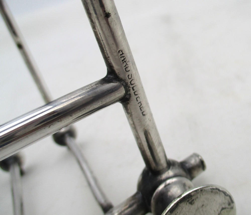 Rare Modernist Late 19th Century Silver Plated Toast Rack View V