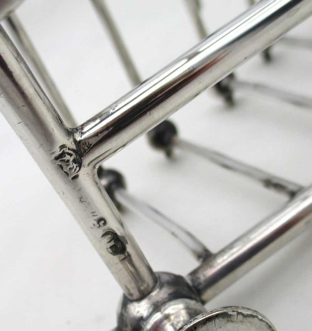 Rare Modernist Late 19th Century Silver Plated Toast Rack View VI