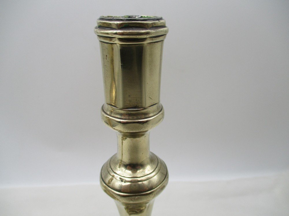 Fine Pair of 18th Century Brass Candlesticks View VI