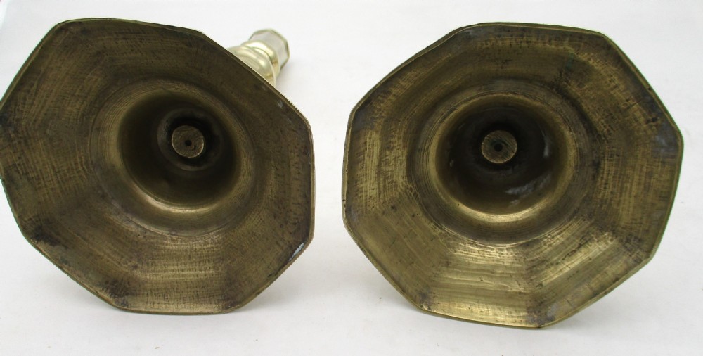 Fine Pair of 18th Century Brass Candlesticks View VIII