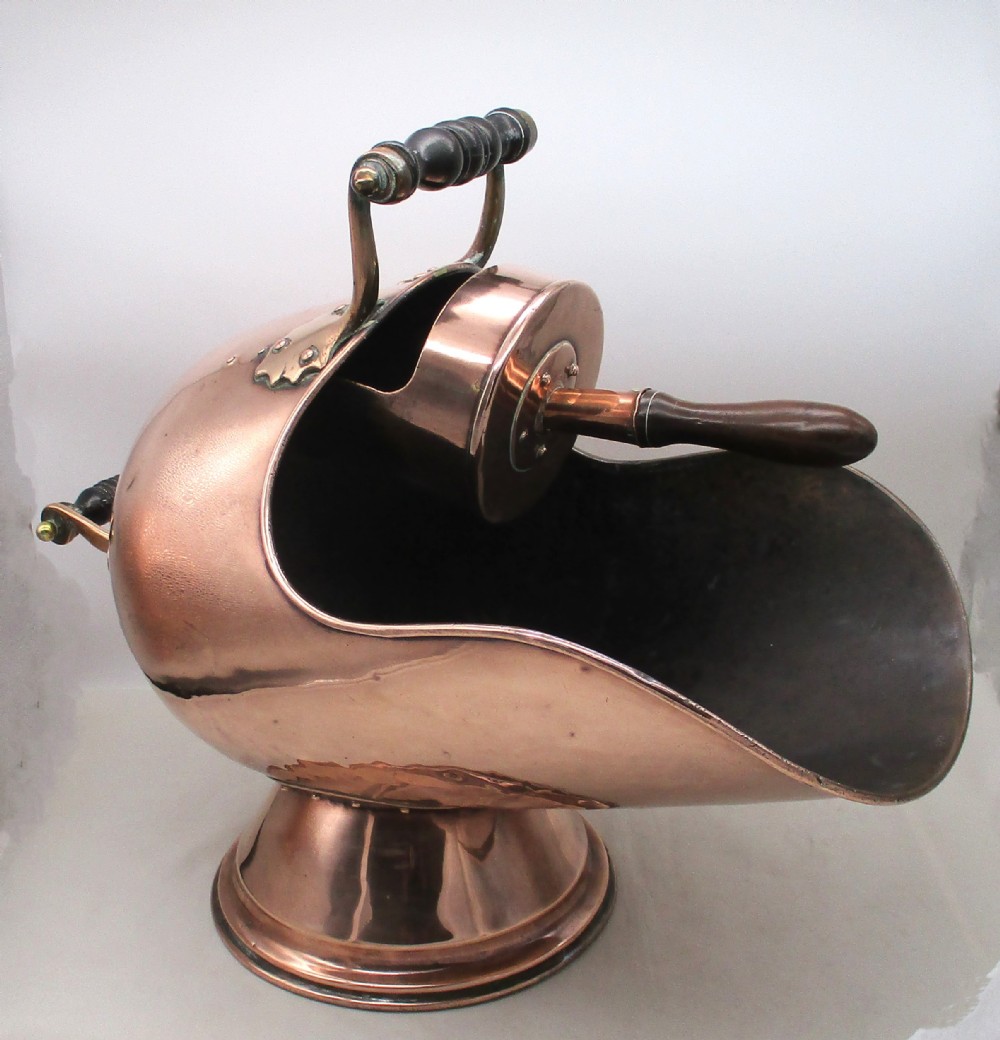 Early 19th Century Copper Coal Scuttle & Shovel