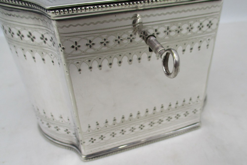 Fine Silver Plated Tea Caddy - William Hutton 1849 View III