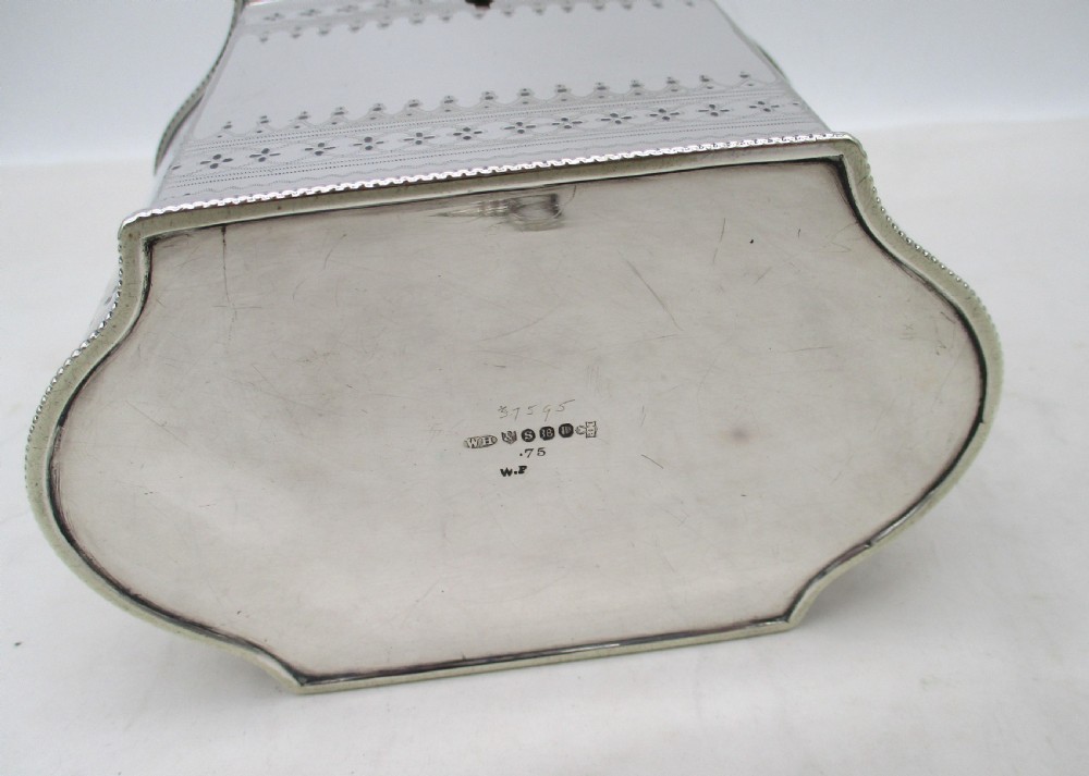Fine Silver Plated Tea Caddy - William Hutton 1849 View VIII