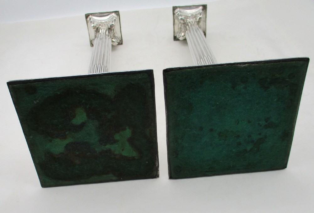 Rare 18th Century Old Sheffield Plated Candlesticks c1770 View X