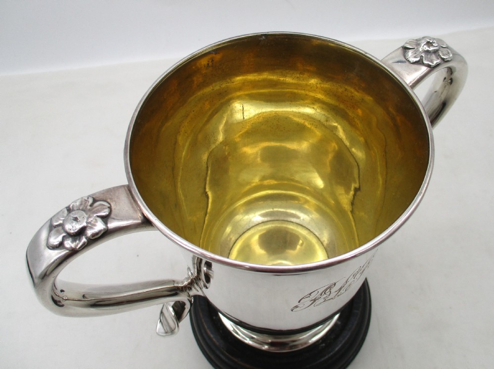 Rare Pair of Old Sheffield Plated Loving Cups View V