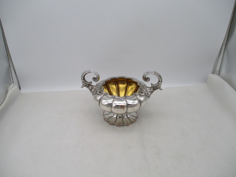 Fine Old Sheffield Plated Pumpkin Shaped Tea Set View IX