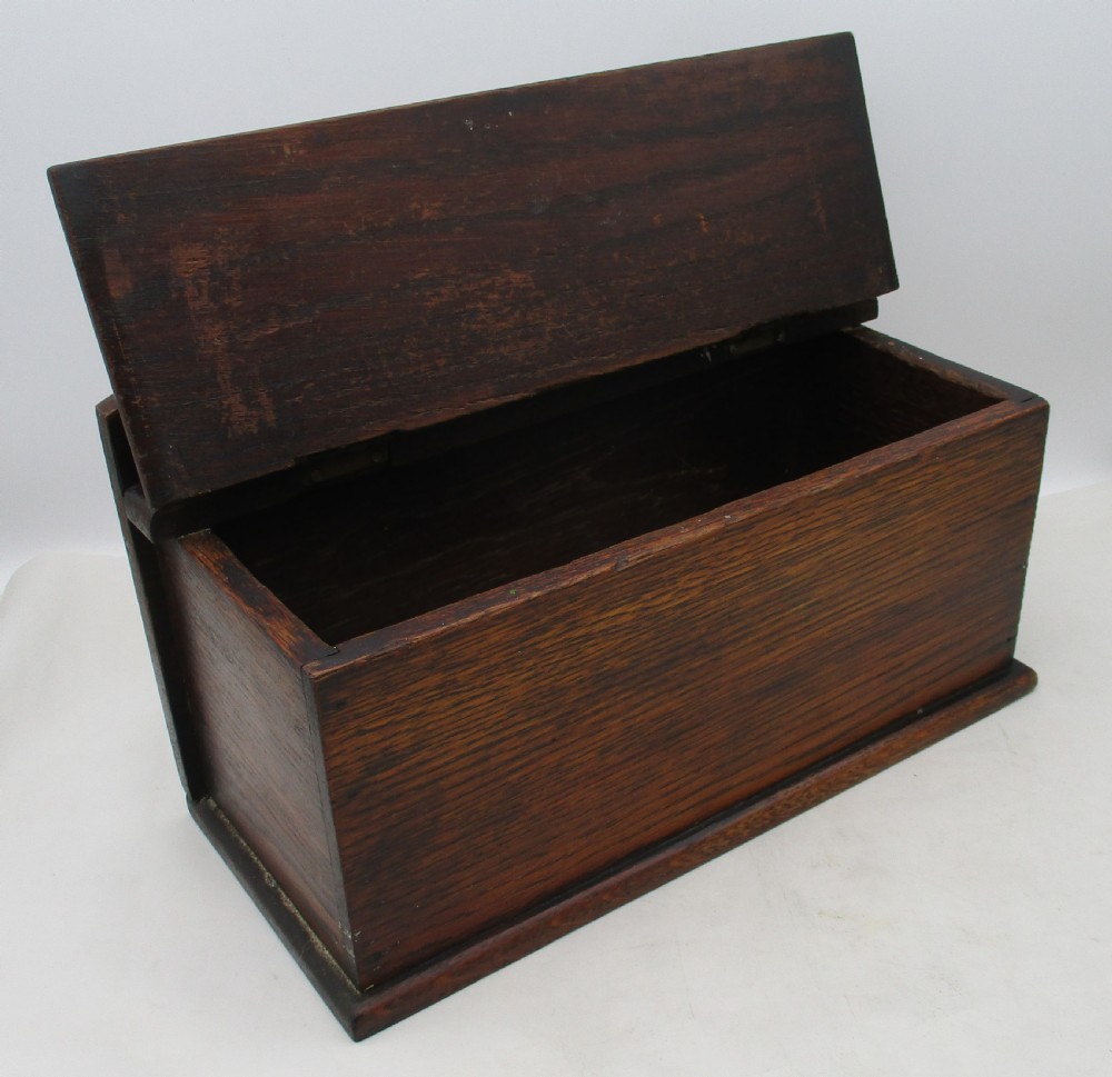 Edwardian Oak Candle Box View V