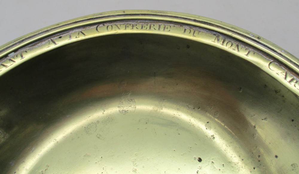 Rare French Brass Begging Bowl - Carmelite Order View III