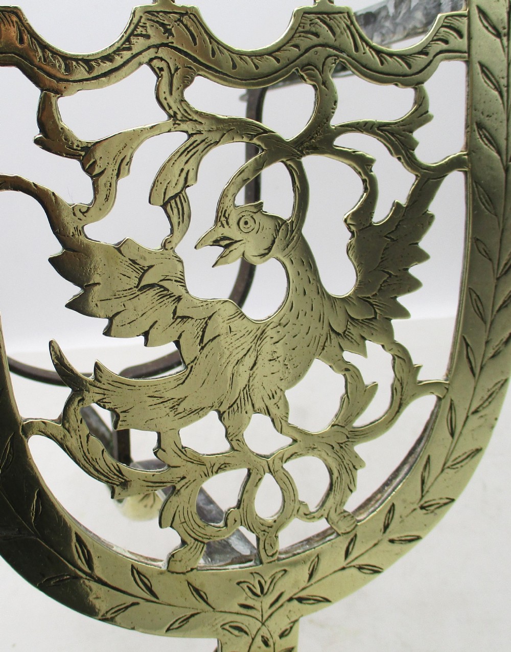 Tall Fine Georgian Brass Fire Side Trivet View III