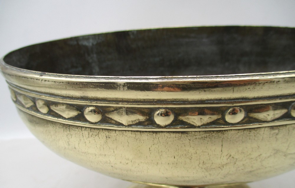 Pair of Heavy Brass Pedestal Bowls View V