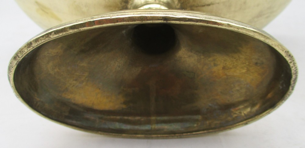 Pair of Heavy Brass Pedestal Bowls View VI