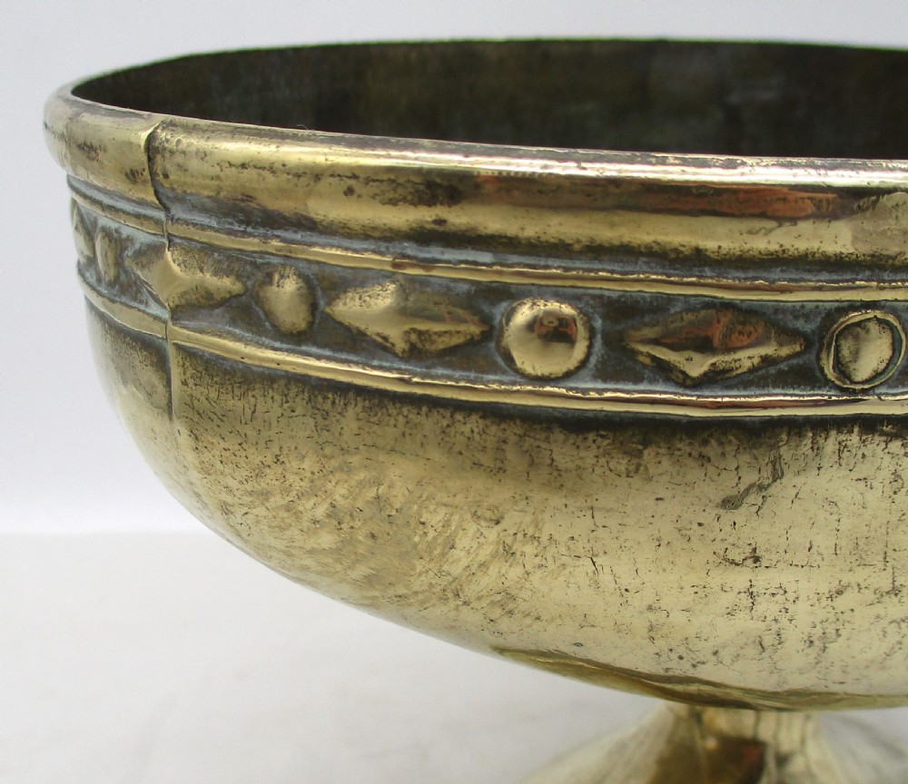 Pair of Heavy Brass Pedestal Bowls View VII