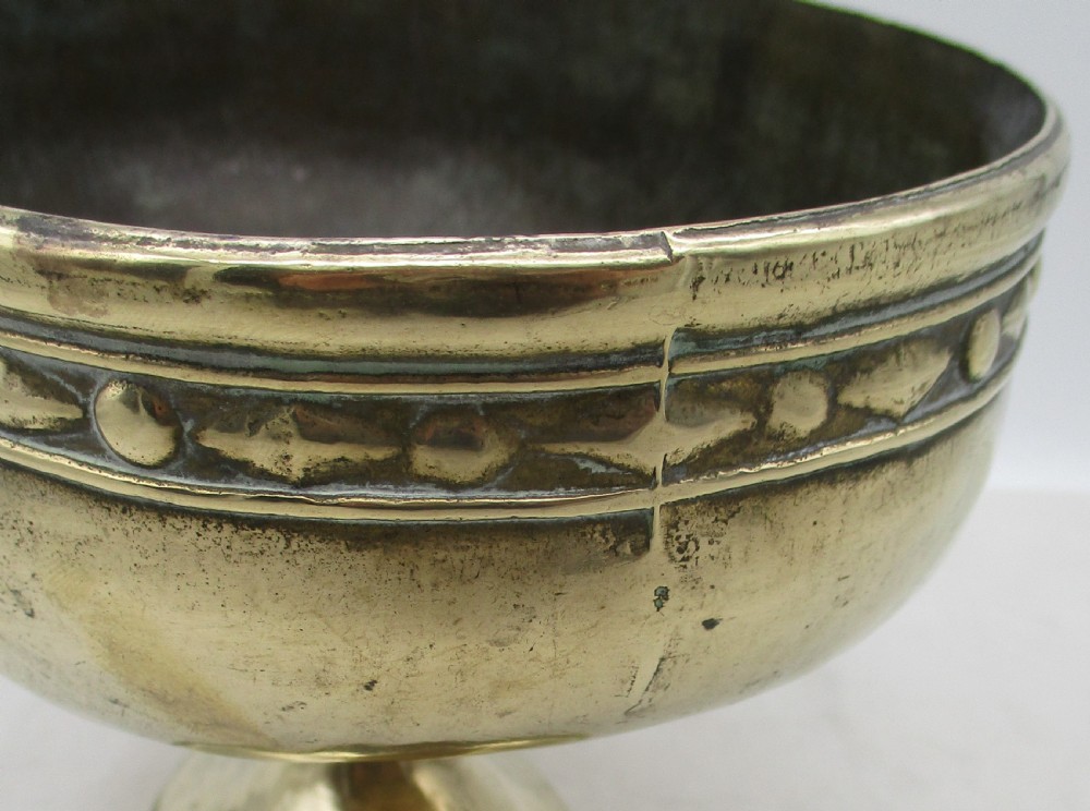 Pair of Heavy Brass Pedestal Bowls View VIII