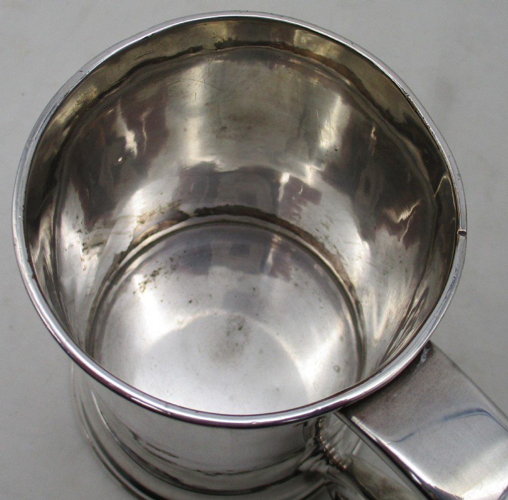 Old Sheffield Plate Pint Tankard c1800 View V
