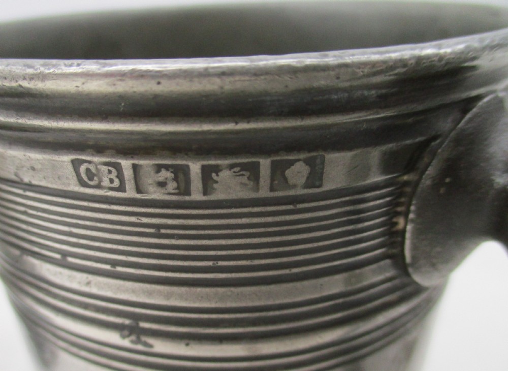 Good Pair of 19th Century Pewter Pint Tankards View V