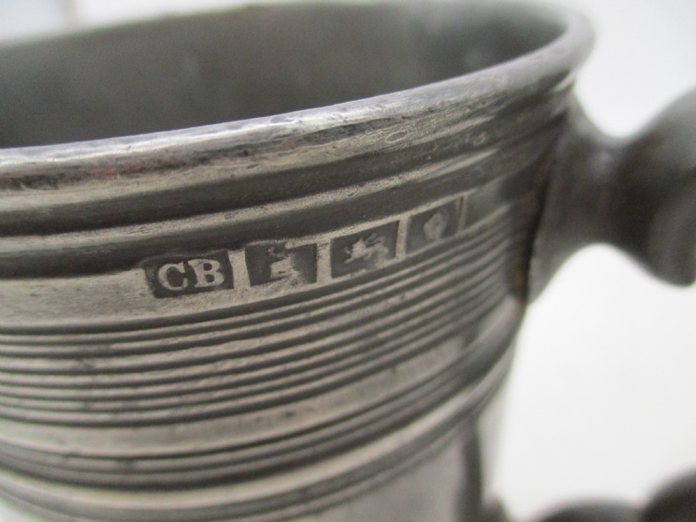 Good Pair of 19th Century Pewter Pint Tankards View VII