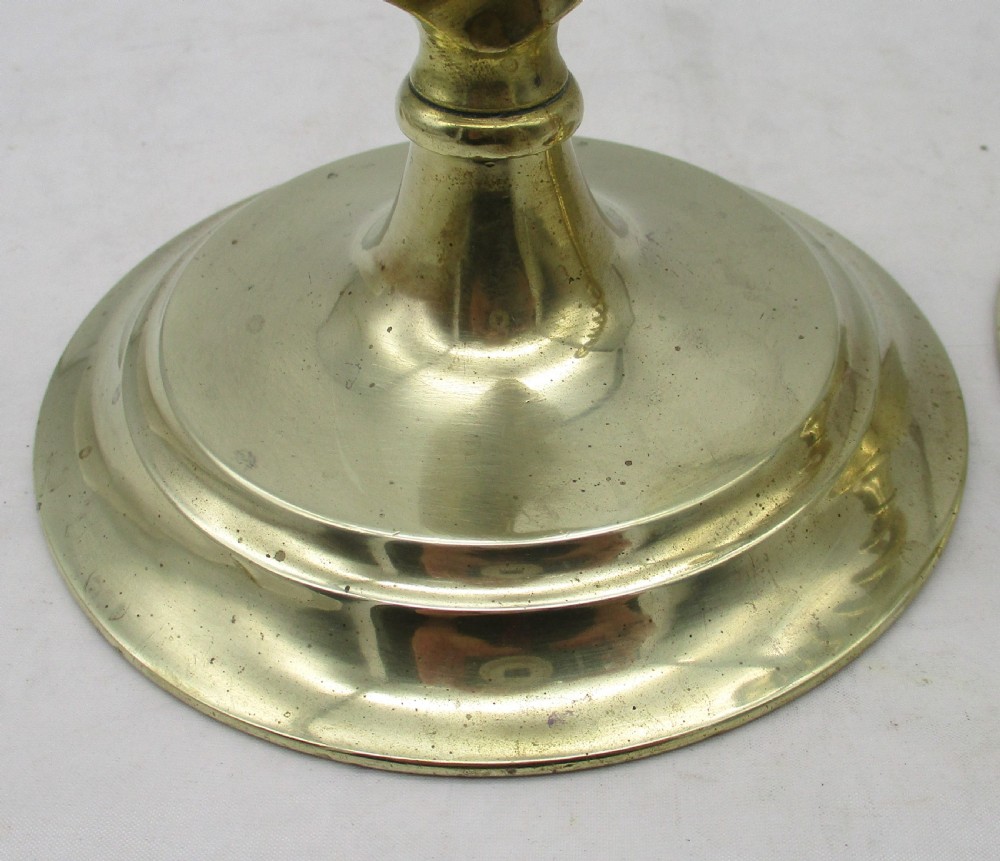 Pair of Tall 19th Century Brass Twist Candlesticks View VI