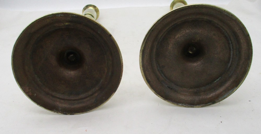 Pair of Tall 19th Century Brass Twist Candlesticks View VIII