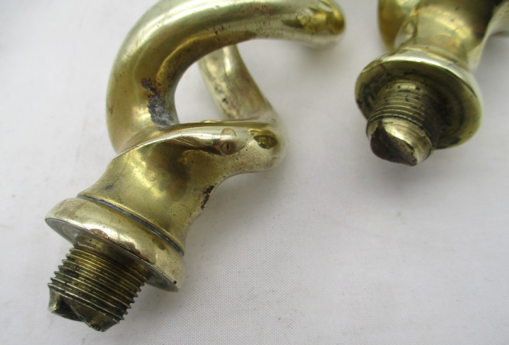 Pair of Tall 19th Century Brass Twist Candlesticks View IX