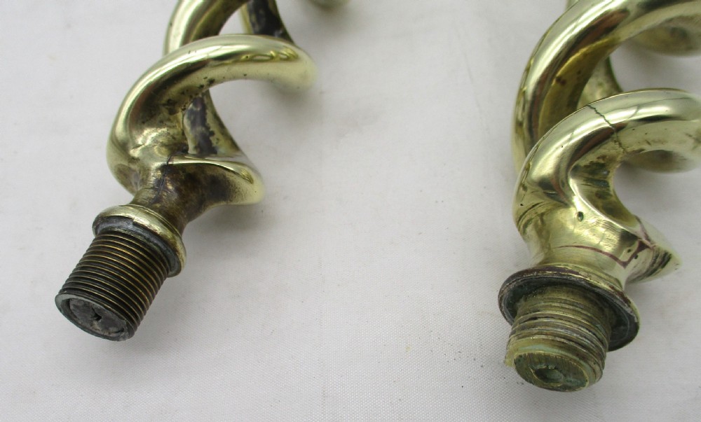 Pair of 19th Century Brass Twist Candlesticks View VIII