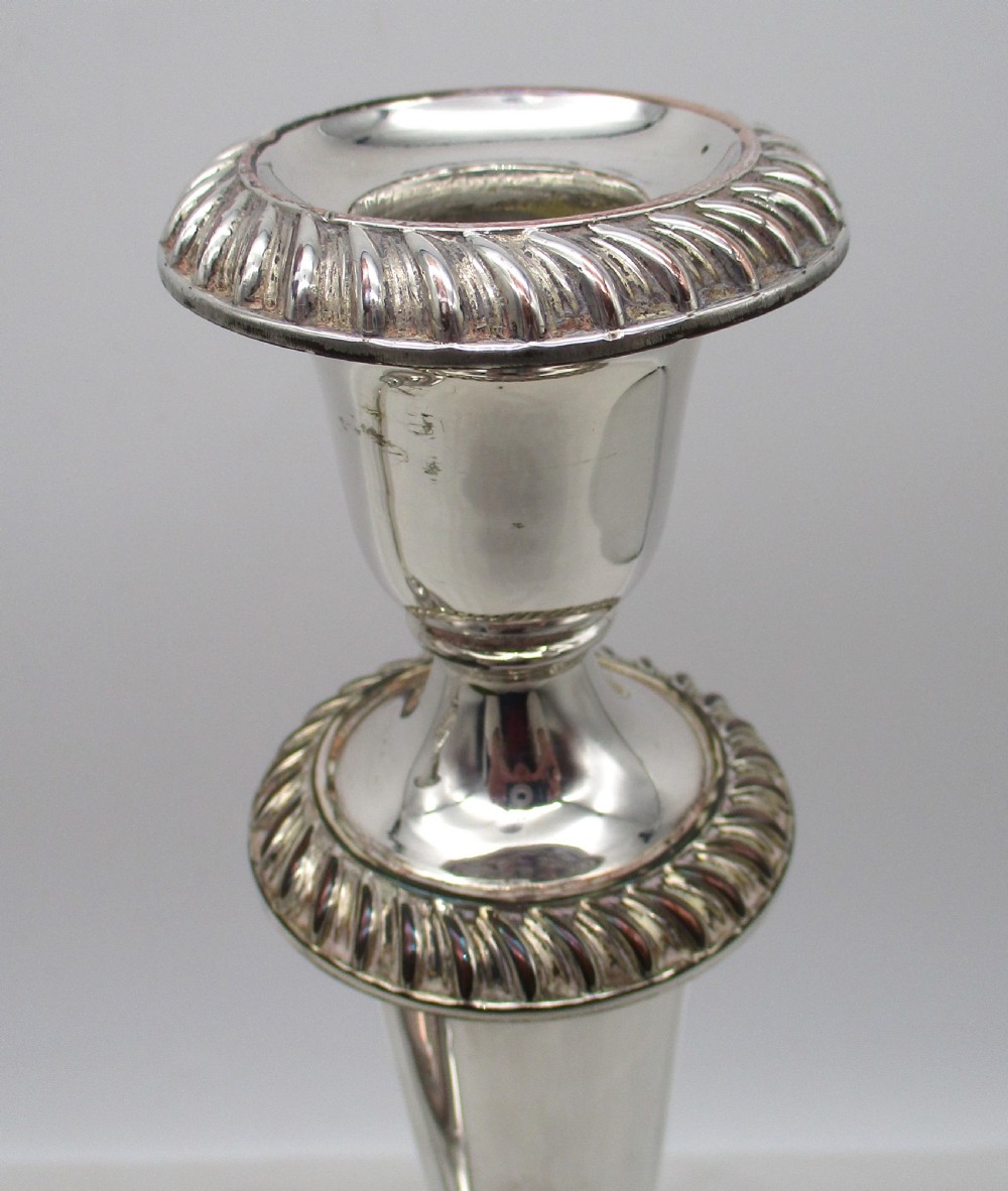 Good Pair of Old Sheffield Plated Candlesticks View IV