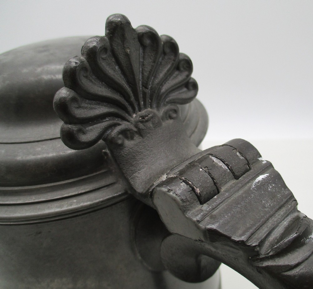 19th Century Pewter Lidded Tankard View VII