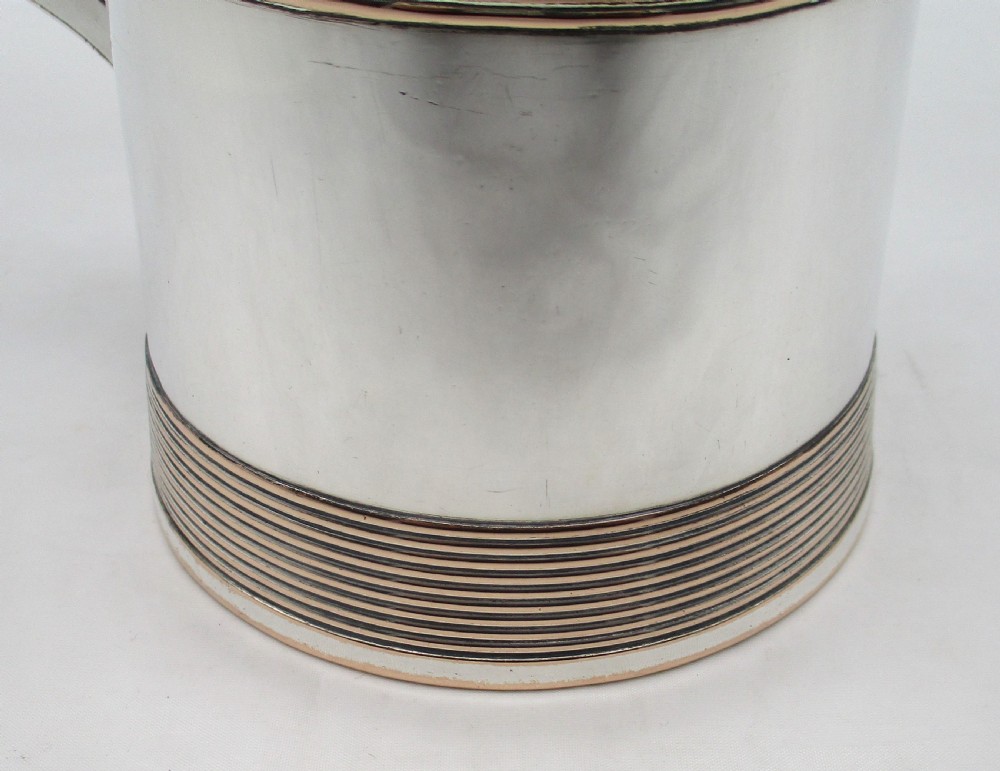 Fine Old Sheffield Plated Tankard with Glass Bottom View III