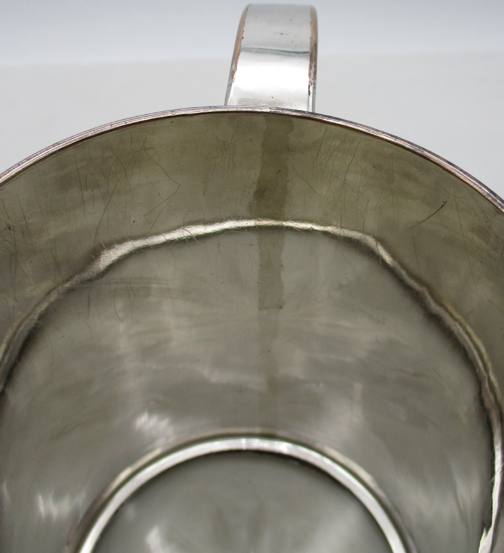 Fine Old Sheffield Plated Tankard with Glass Bottom View VI