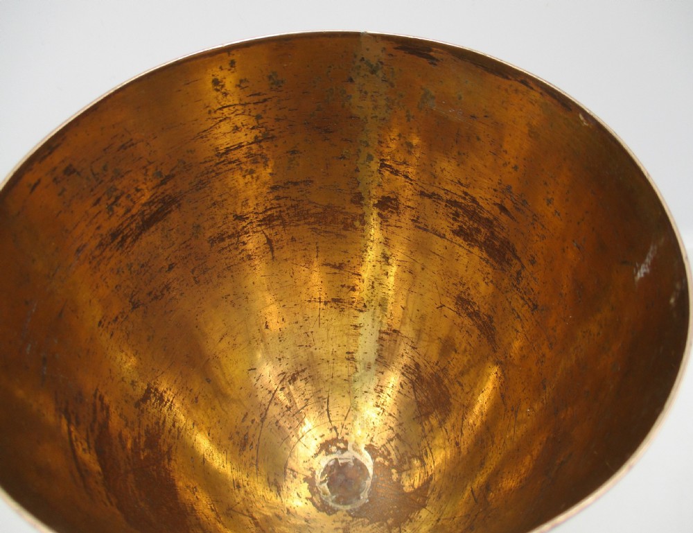 An 18th-century Sheffield plated silver chalice featuring a tapered bowl, a turned stem, a beaded foot rim, and a gilded interior. View IV
