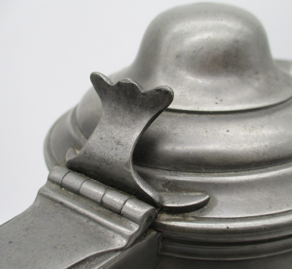 Near Pair of Very Large Pewter Communion Flagons / Jugs 1845 View V