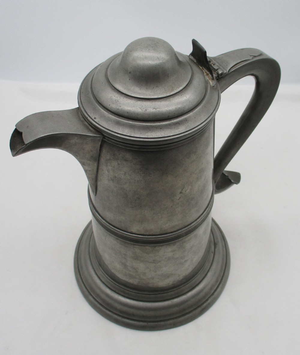 Near Pair of Very Large Pewter Communion Flagons / Jugs 1845 View XI