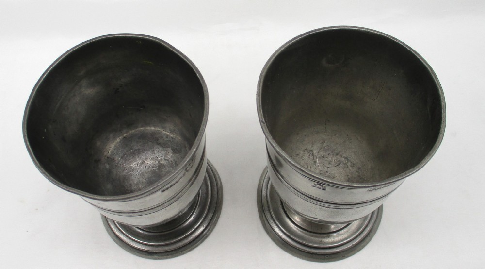 Pair of 19th Century Pewter Beakers - Ipswich Mark View III