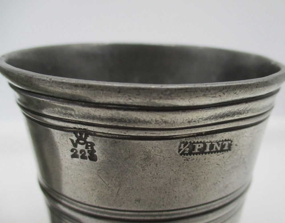 Pair of 19th Century Pewter Beakers - Ipswich Mark View IV