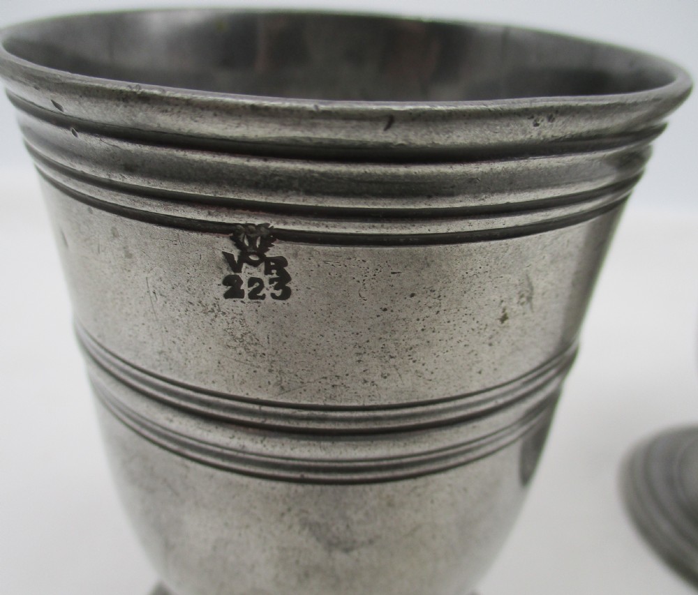 Pair of 19th Century Pewter Beakers - Ipswich Mark View VII