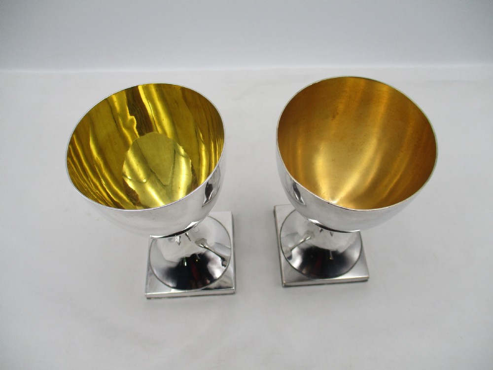 18th Century Pair of Old Sheffield Plated Wine Goblets View IV