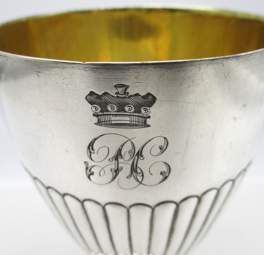 18th Century Old Sheffield Plated Wine Goblet  View III