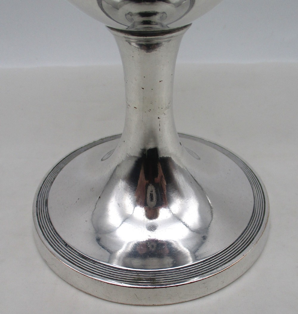 Large Old Sheffield Plated Wine Goblet with Crest View IV