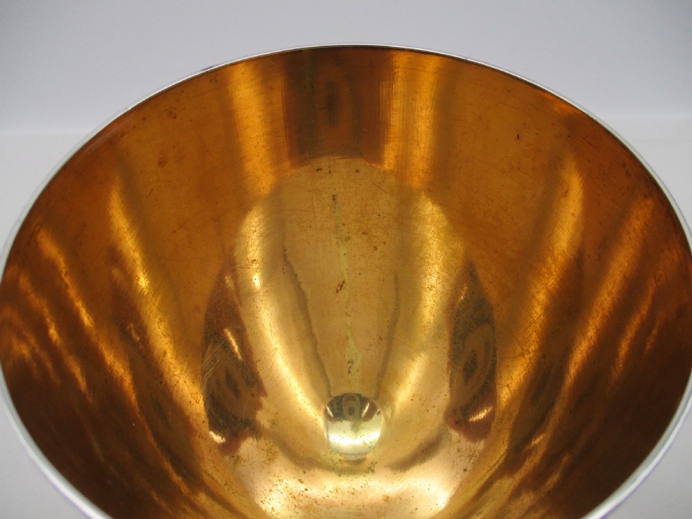 Large Old Sheffield Plated Wine Goblet with Crest View VII