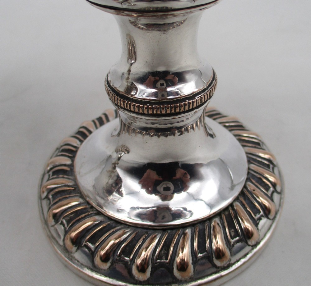 Rare Pair of Old Sheffield Plated Wine Goblets c1780 View VIII