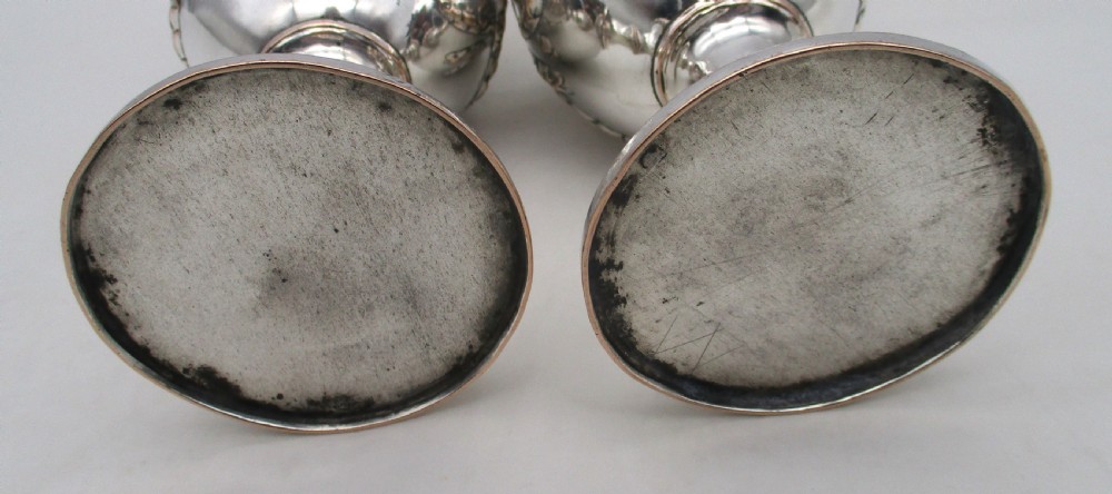 Rare Pair of Old Sheffield Plated Wine Goblets c1780 View IX