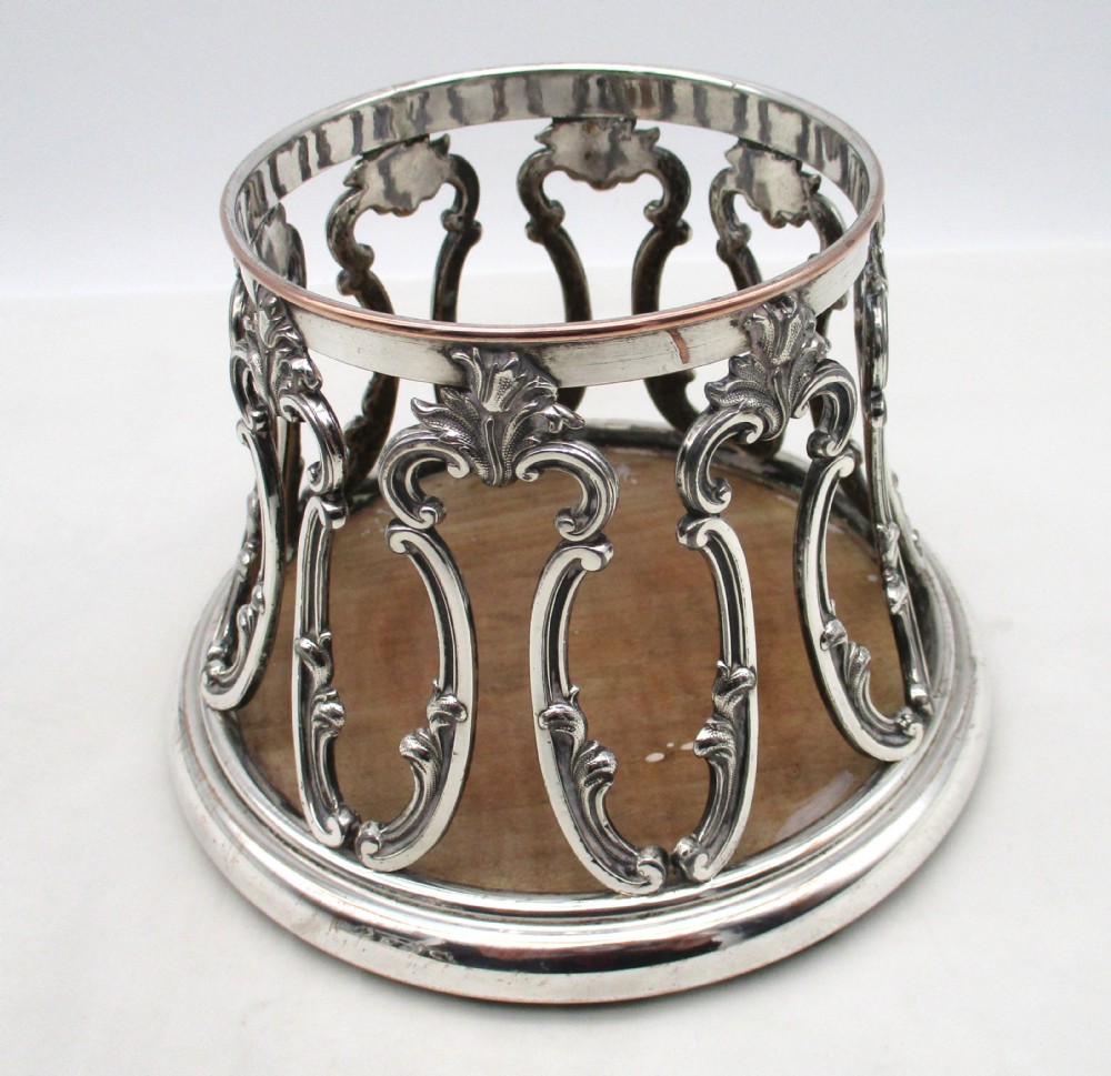 Unusual Pair of Old Sheffield Plated Wine Bottle Coasters View III