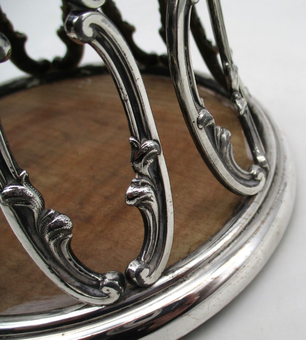 Unusual Pair of Old Sheffield Plated Wine Bottle Coasters View V