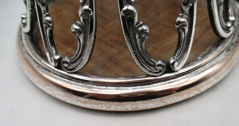 Unusual Pair of Old Sheffield Plated Wine Bottle Coasters View VII